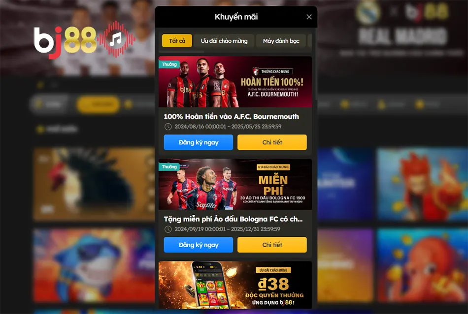 Chương trình khuyến mãi hấp dẫn tại BJ88